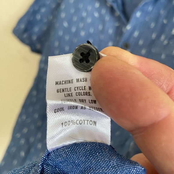 Sovereign Codes Mens Shirt Short Sleeve Button-Up All Over Print Cactus Blue Lar - Picture 5 of 5